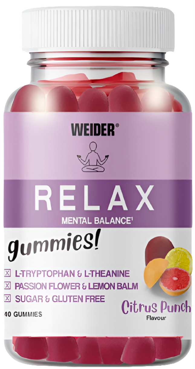 L-Theanine, L-Tryptophan, Passionflower, Lemon Balm & B6 - Citrus Punch - Relax & Sleep Gummies - Weider